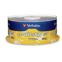 VERBATIM REWRITABLE DVD+RW 4X 120MIN 4.7GB Spindle 30 Pack