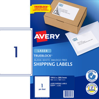AVERY L7167 SMOOTH FEED LABEL Laser 1 Up 199.6 x 289.1mm Box of 100