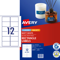 AVERY L7671 MEDIA LASER LABELS Video Face 12/Sht 76.2x46.4mm Pack of 300