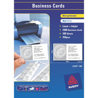 AVERY L7415 PERF BUSINESS CARD Laser/IJet White 10 Lbls/1 Sht Pack of 10 sheets