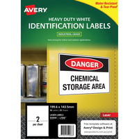 AVERY L7068 DURABLE LABEL Laser 2/Sht 199.6x143.5mm Wht Pack of 50