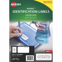 Avery 959231 No Peel Industrial Labels White L6146