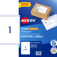 AVERY INTERNET SHIPPING LABELS L7167 1L/P/Sht 199.6x289.1mm Pack of 10