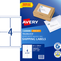 AVERY INTERNET SHIPPING LABELS L7169 4L/P/Sht 99.1x139mm Pack of 40