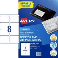 Avery Weatherproof Shipping Labels L7070 for Laser Printer 99.1x67mm Pack of 80