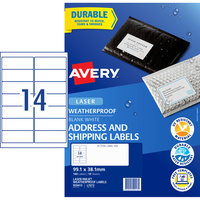 AVERY WEATHER PROOF LABELS Laser 99.1x38.1mm White Pack of 140