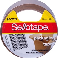 Sellotape Hot-Melt Adhesive Packaging Tape 36mmx50m Brown