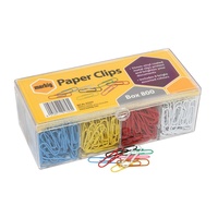 MARBIG PAPER CLIPS Large Vinyl Coated Assorted Box of 800