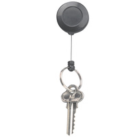 REXEL KEY CARD HOLDER Retractable Mini With Key Ring Black