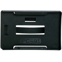REXEL RIGID ID CARD HOLDERS Multi Card Landscape Portrait Black Pack of 10