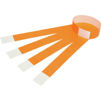 REXEL WRIST BANDS W/Serial Number Fluoro Orange Pack of 100