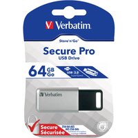VERBATIM STORE 'N' GO USB Encrypted 64GB Silver