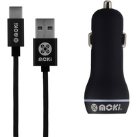 Moki Type-C Braided Cable With Car Charger Gun Metal