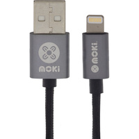 Moki Braided Lightning Cable Gun Metal