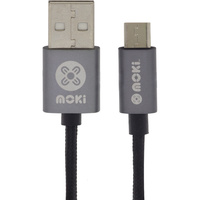 Moki MicroUSB Braided Cable 3M Gun Metal