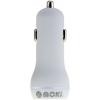 Moki Dual USB Car Charger White