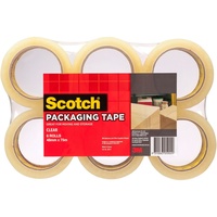 SCOTCH 400 PACKAGING TAPE 48mmx75m Clear Pack of 6