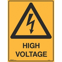 BRADY WARNING SIGN High Voltage 600x450 Metal