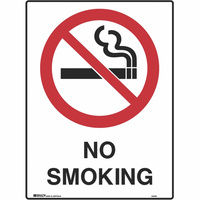 BRADY PROHIBITION SIGN  No Smoking 450x600mm Metal