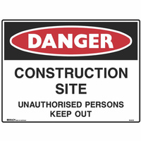 BRADY DANGER SIGN Construction Site Metal