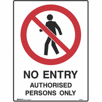 BRADY PROHIBITION SIGN  No Entry 450x600mm Metal