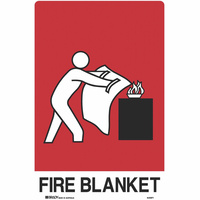 BRADY FIRE SIGN Fire Blanket Polypropylene