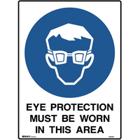 BRADY MANDATORY SIGN Eye Protection 450x600mm Polypropylene