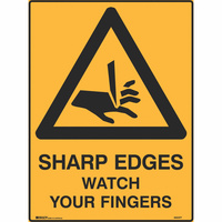 BRADY WARNING SIGN Sharp Edges Watch 600x450 Metal