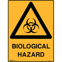 BRADY WARNING SIGN Biological Hazard 600x450mm Polypropylene