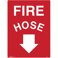 BRADY FIRE SIGN Fire Hose with Arrow Down Polypropylene