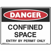 BRADY DANGER SIGN Confined Space Entry By Permit Metal
