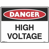 BRADY DANGER SIGN High Voltage Polypropylene