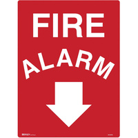 BRADY FIRE SIGN Fire Alarm with Arrow Down Polypropylene