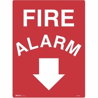 BRADY FIRE SIGN Fire Alarm with Arrow Down Metal