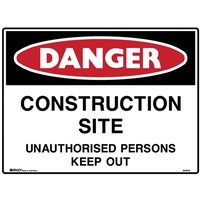 BRADY DANGER SIGN Construction Site Polypropylene