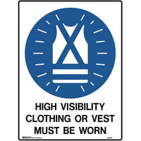 BRADY MANDATORY SIGN Hi-Visibility Clothing 450x600mm Polypropylene