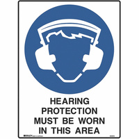 BRADY MANDATORY SIGN Hearing and Eye 450x600mm Polypropylene