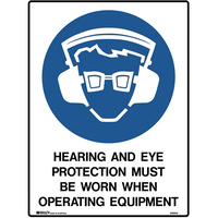 BRADY MANDATORY SIGN Hearing and Eye 450x600mm Metal