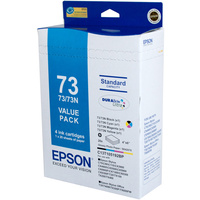 EPSON INK CARTRIDGE 73N Value Pack Black & Colour 20 Glossy Photo Paper 4x6 200g