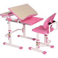 SCHOLAR DESK & CHAIR SERIES Pink - Tiltable Desktop & Pulled Storage Drawer