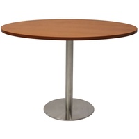 RAPIDLINE CIRCULAR MEETING TABLE 600mm Dia DISC BASE Cherry Stainless Steel