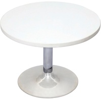 CHROME BASE COFFEE TABLE 600mm Top 425mm Height White