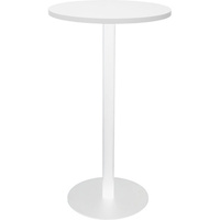 RAPIDLINE CIRCULAR DRY BAR TABLE 600mm Dia DISC BASE Natural White White Satin