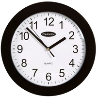 CARVEN WALL CLOCK 250mm Black Frame