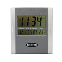 CARVEN WALL CLOCK Digital Silver