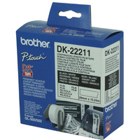 BROTHER DK-22211 LABEL ROLLS White Film 29mmx15.24mt