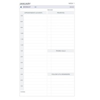 DEBDEN DAYPLANNER REFILL DESK 2 Page Per Day Dated 216x140mm