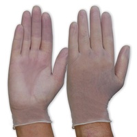 VINYL GLOVES DISPOSABLE PowderFree,Food Grade Clr.Med Box of 100
