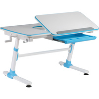 GIANT SERIES SURFACE DESK Blue - L-Shaped Split Desktop & Castors Feet Design