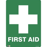 SAFETY SIGNAGE - EMERGENCY First Aid (Picture) 450mmx600mm Polypropylene